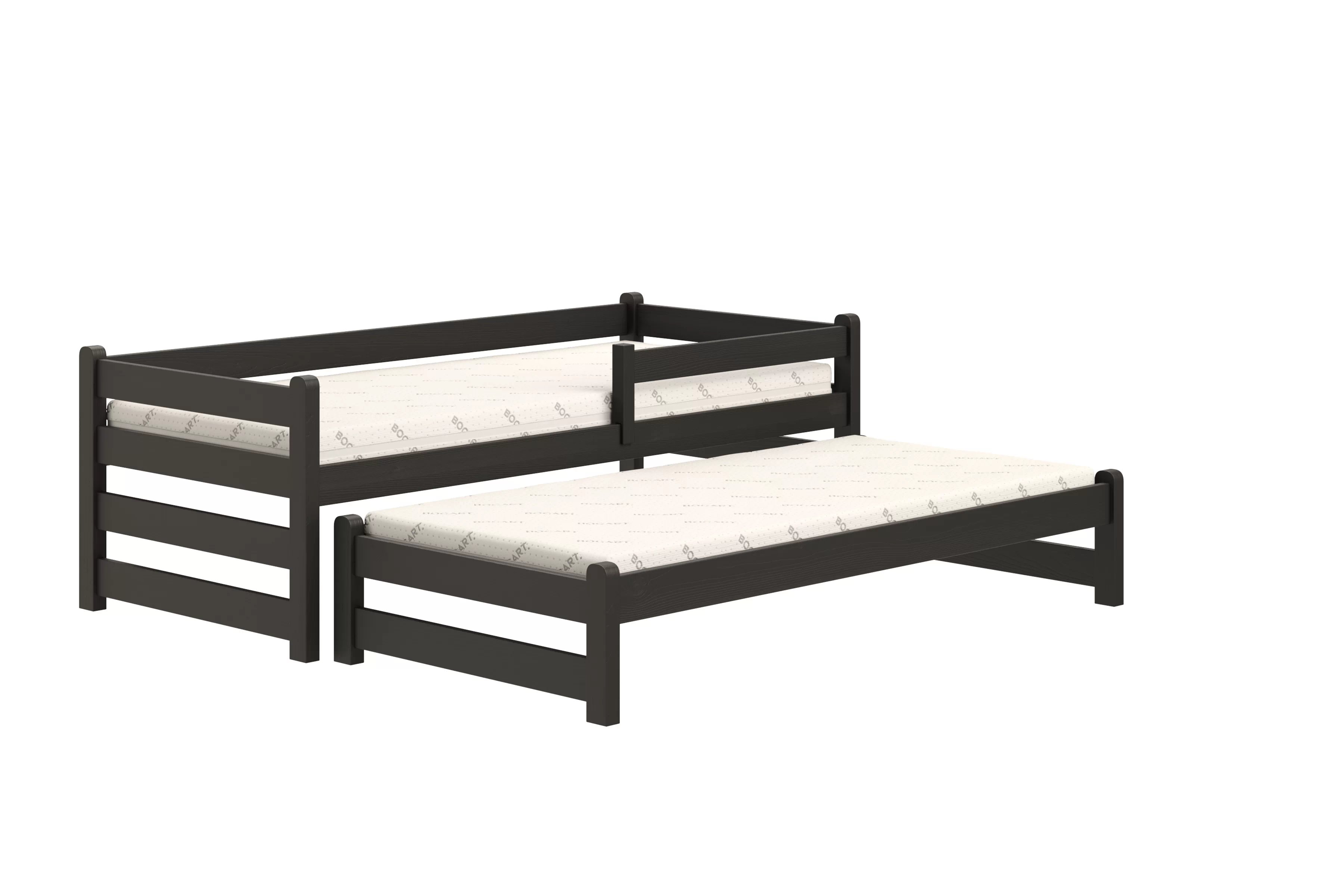 Dětská výsuvná postel Alis 90x200 cm - černá Postel dzieciece Alis 90x200 přízemní výsuvná - černá