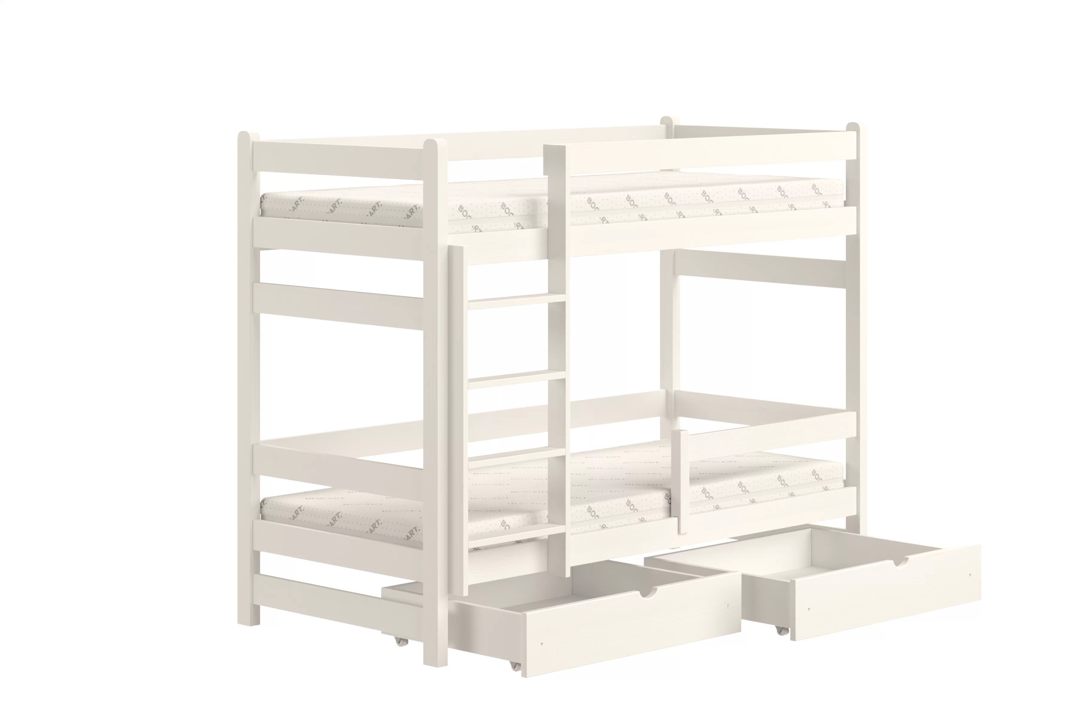 Poschodová posteľ Alis - biely, 90x200 Posteľ dzieciece Alis 90x200 poschodová - Biely