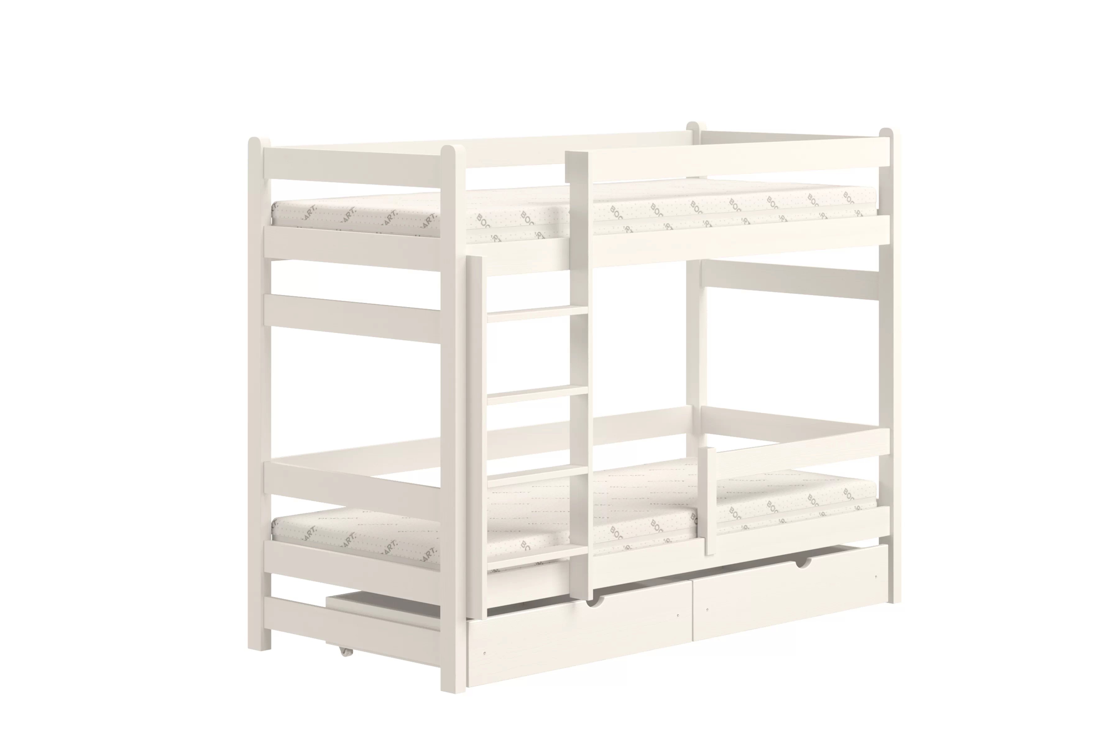 Poschodová posteľ Alis - biely, 90x200 Posteľ dzieciece Alis 90x200 poschodová - Biely