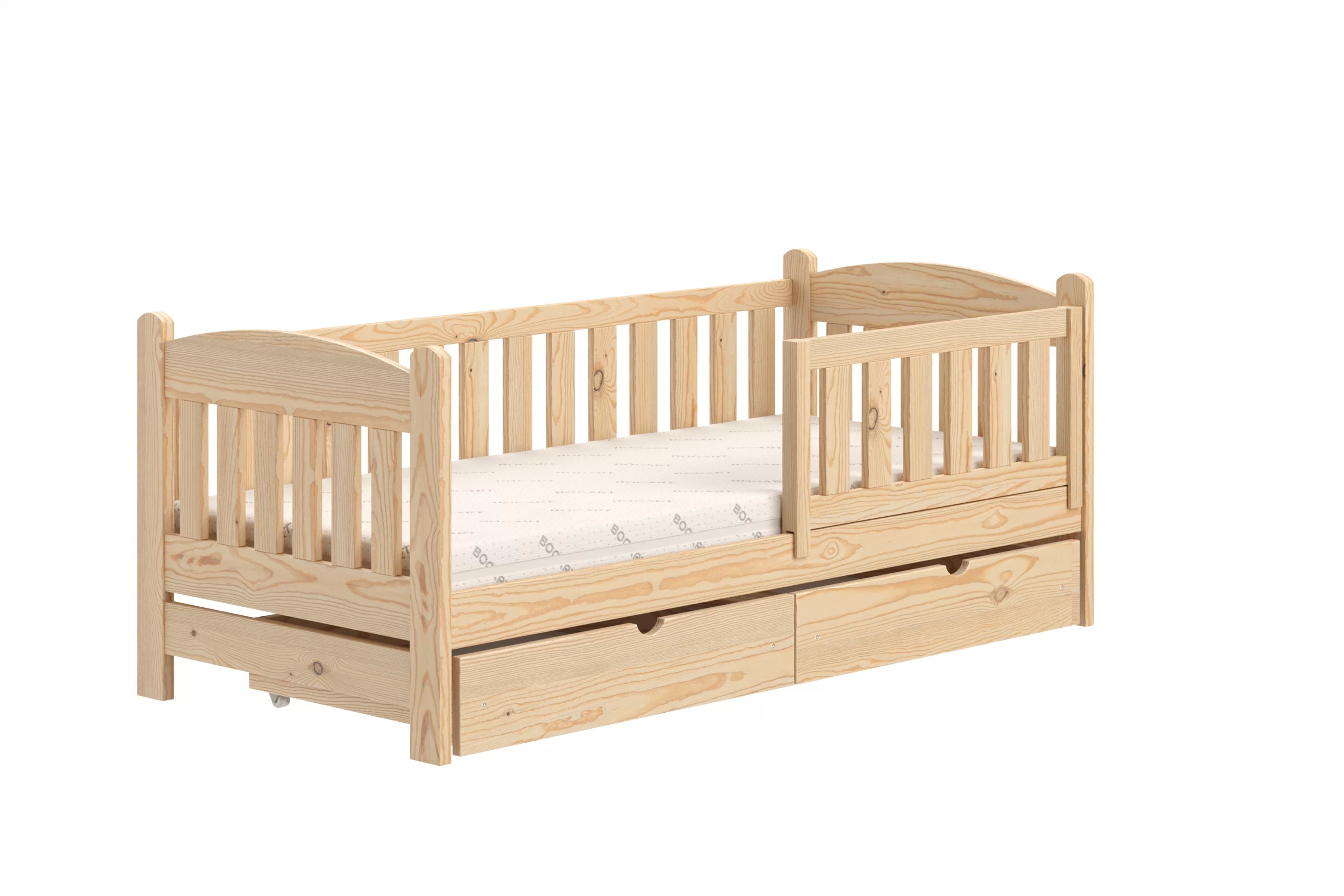 Detská posteľ Alvins so zásuvkami - 70x140 cm - borovica  Posteľ dzieciece Alvins 70x140 drevená so zásuvkami - Borovica 