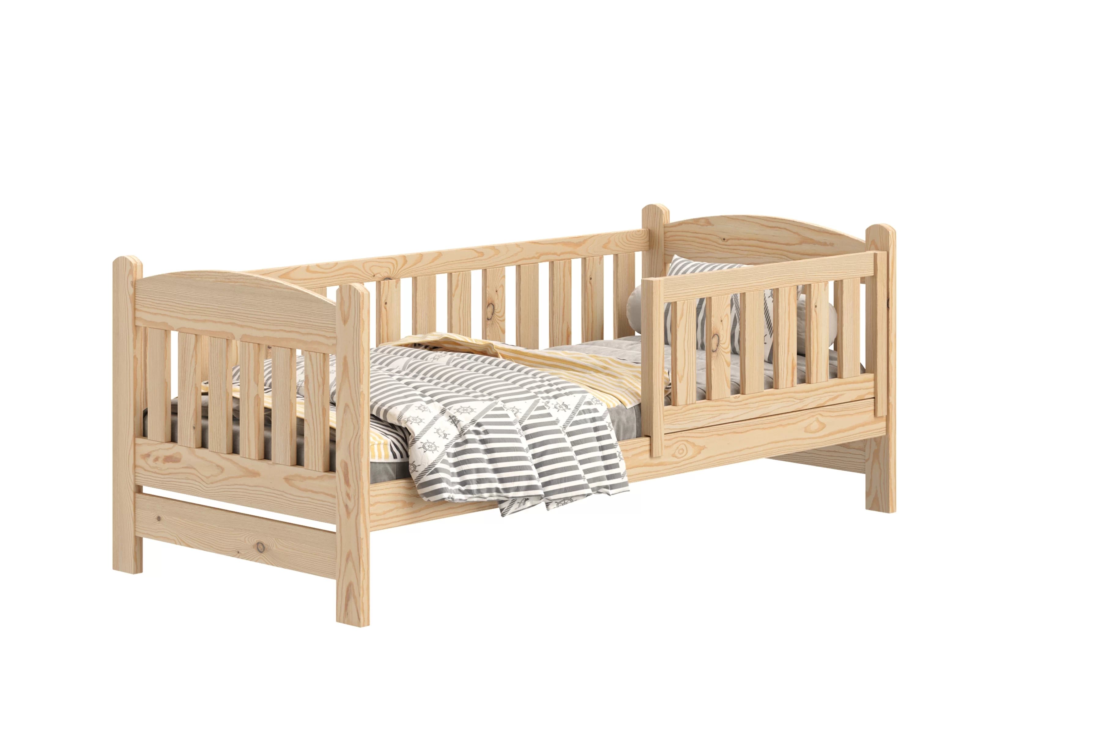 Detská posteľ Alvins so zásuvkami - 70x140 cm - borovica  Posteľ dzieciece Alvins 70x140 drevená so zásuvkami - Borovica 