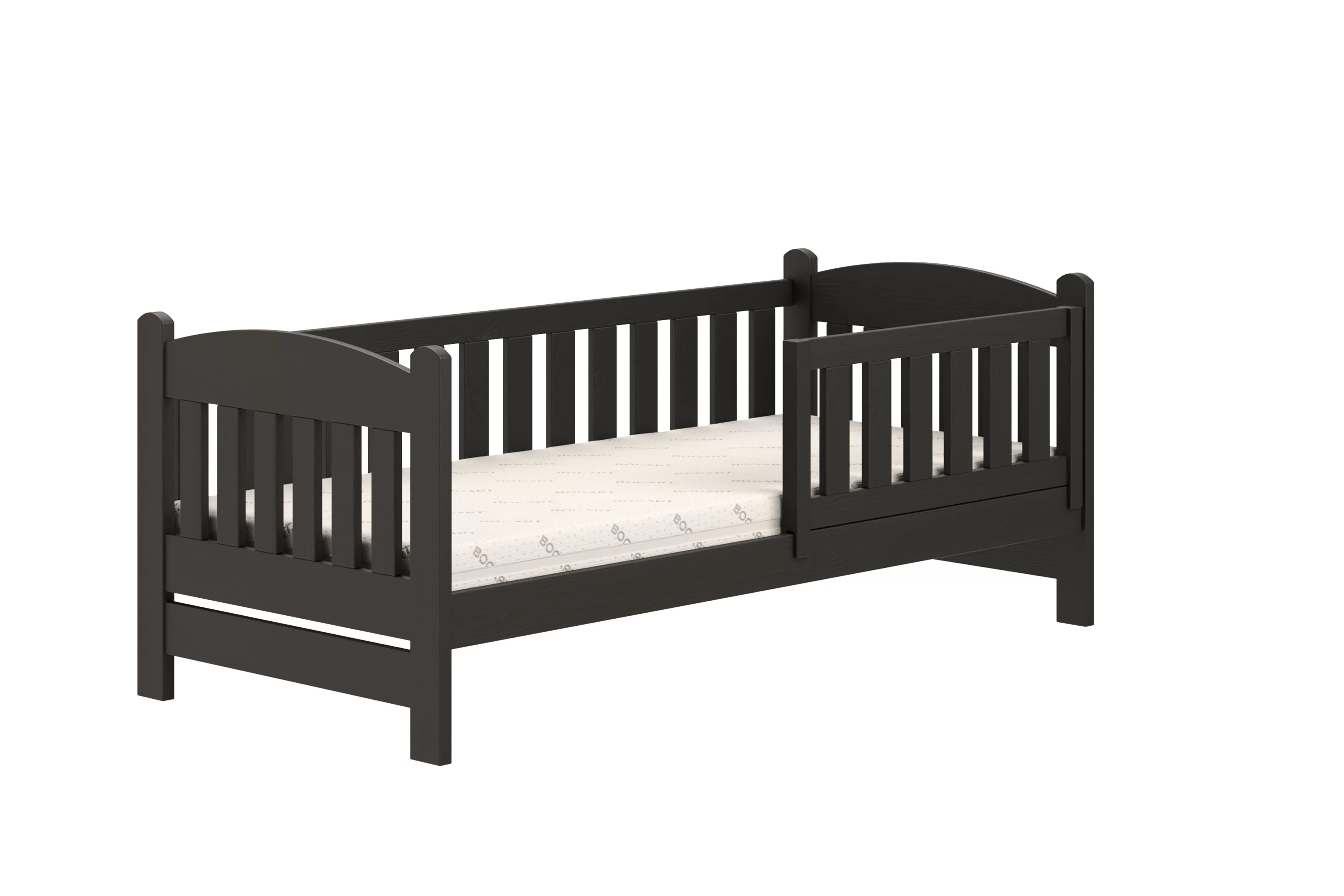 Detská posteľ Alvins so zásuvkami - čierny, 80x200 Posteľ dzieciece Alvins 80x200 drevená so zásuvkami - Čierny 