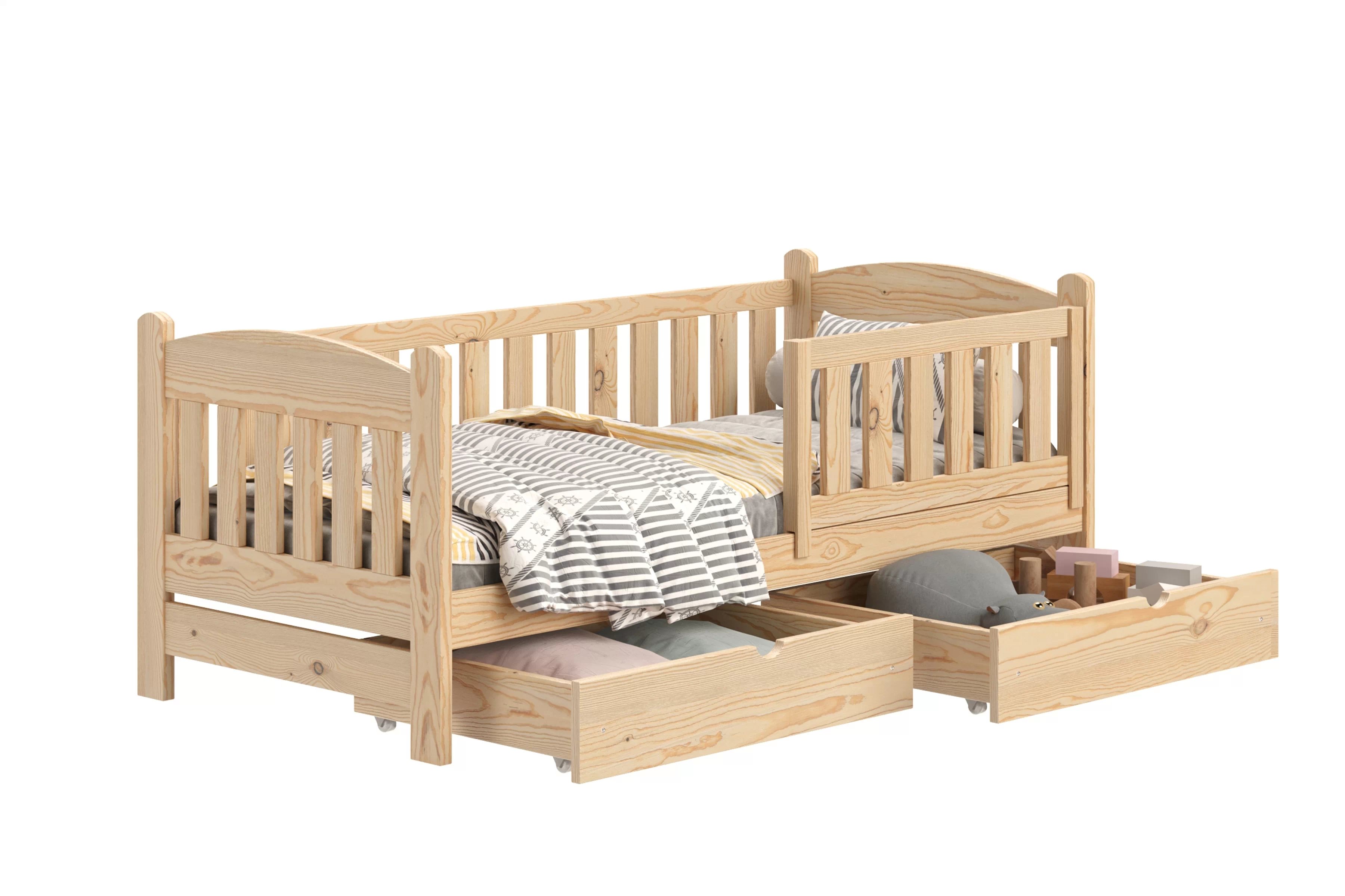 Dětská postel Alvins 80x200 cm - borovice Postel dzieciece Alvins 80x200 dřevěná se zásuvkami - borovice