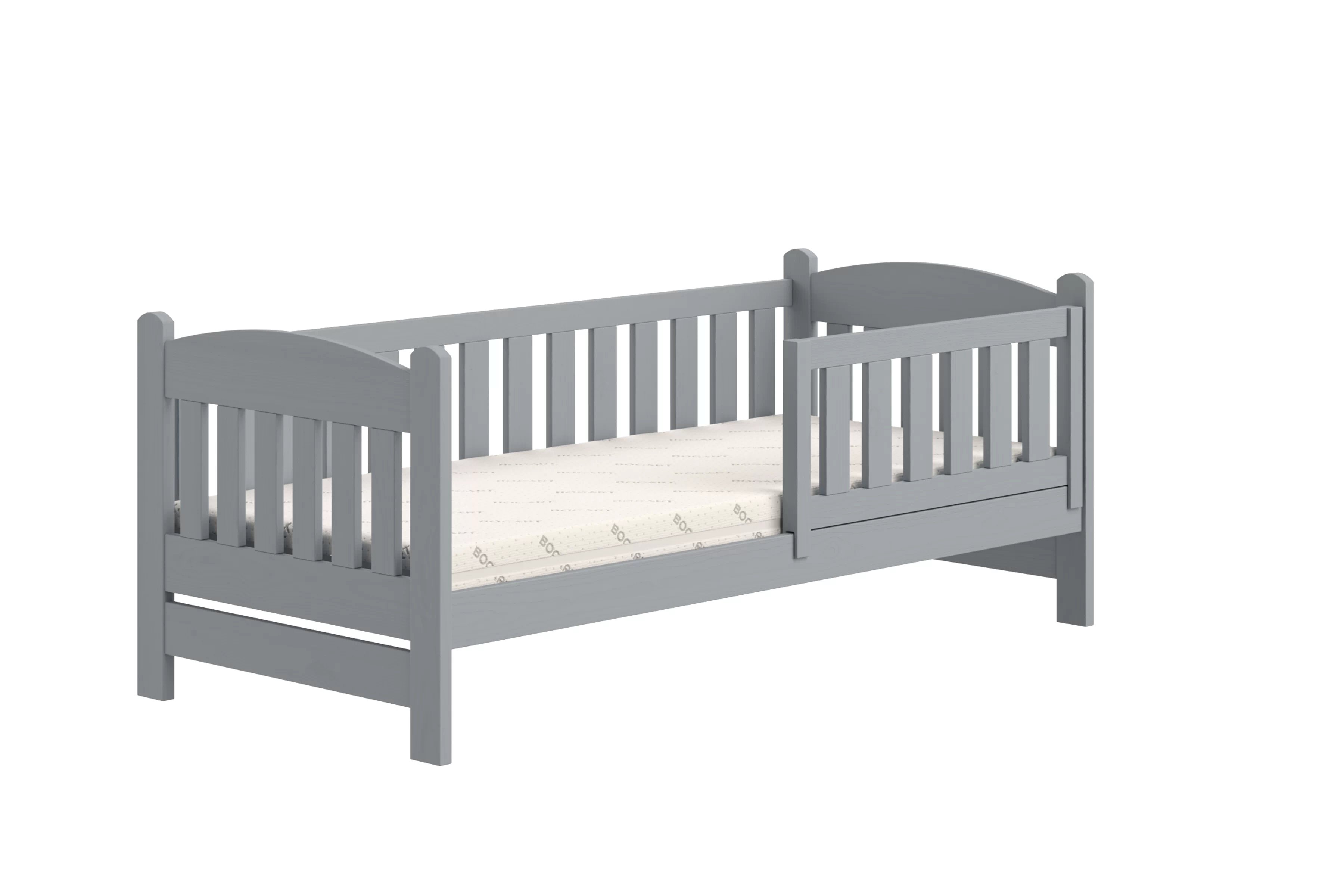 Detská posteľ Alvins so zásuvkami - 80x200 cm - šedá Posteľ dzieciece Alvins 80x200 drevená so zásuvkami - šedý