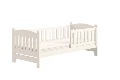 Detská posteľ Alvins - 90x180 cm - biela Posteľ dzieciece Alvins 90x180 drevená so zásuvkami - Biely