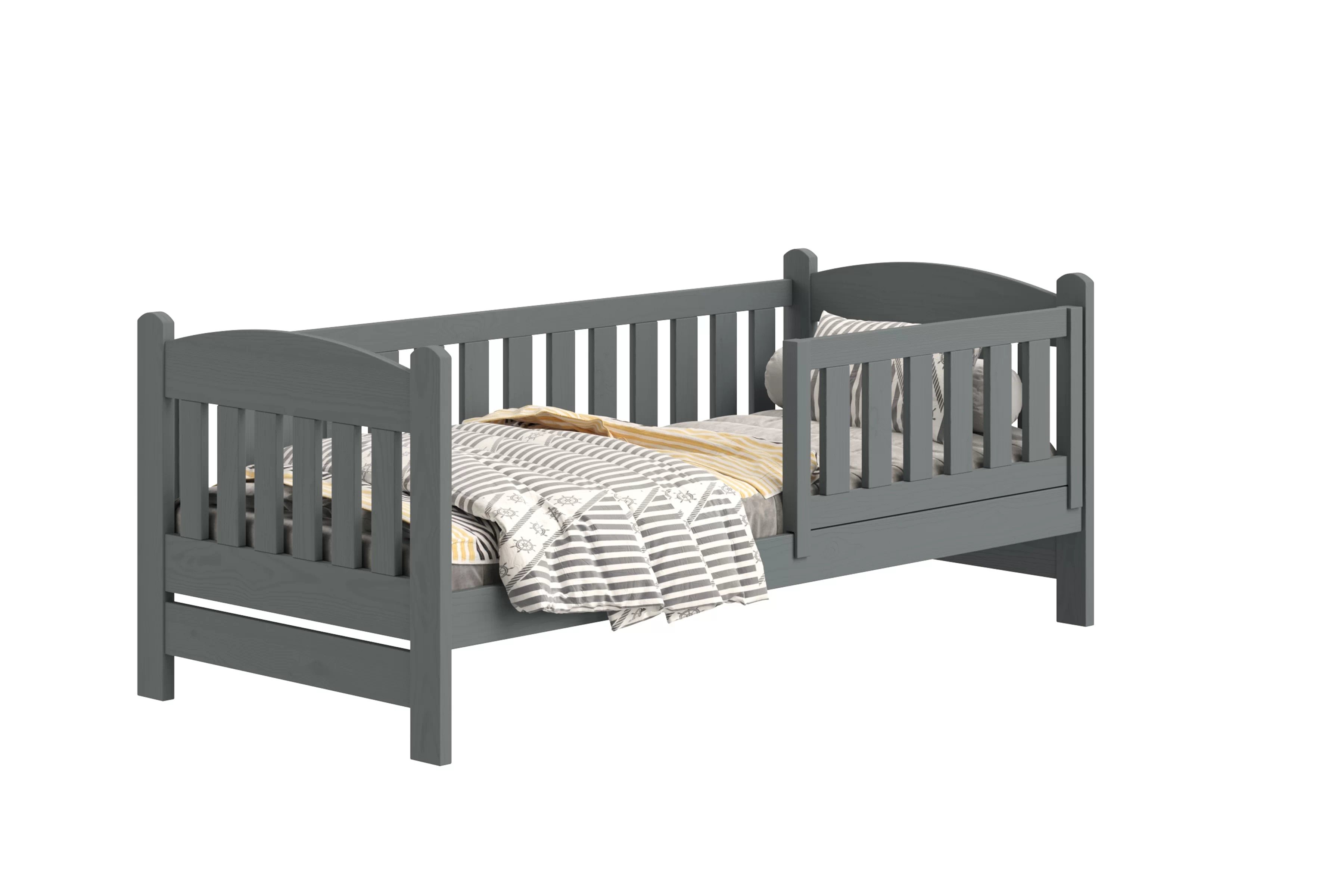 Detská posteľ Alvins so zásuvkami - grafit, 90x180 Posteľ dzieciece Alvins 90x180 drevená so zásuvkami - grafit