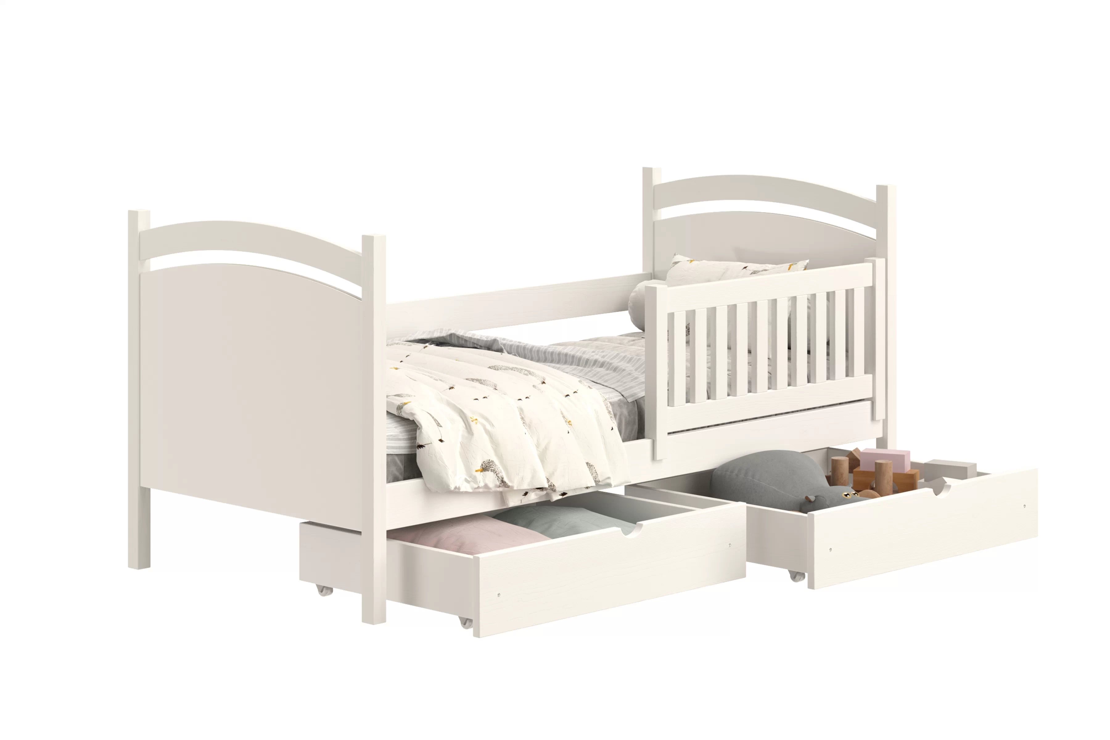 Detská posteľ Amely s tabuľou stierateľnou za sucha - 70x140 cm - biela Posteľ dzieciece Amely 70x140 z tablica suchoscieralna - Biely