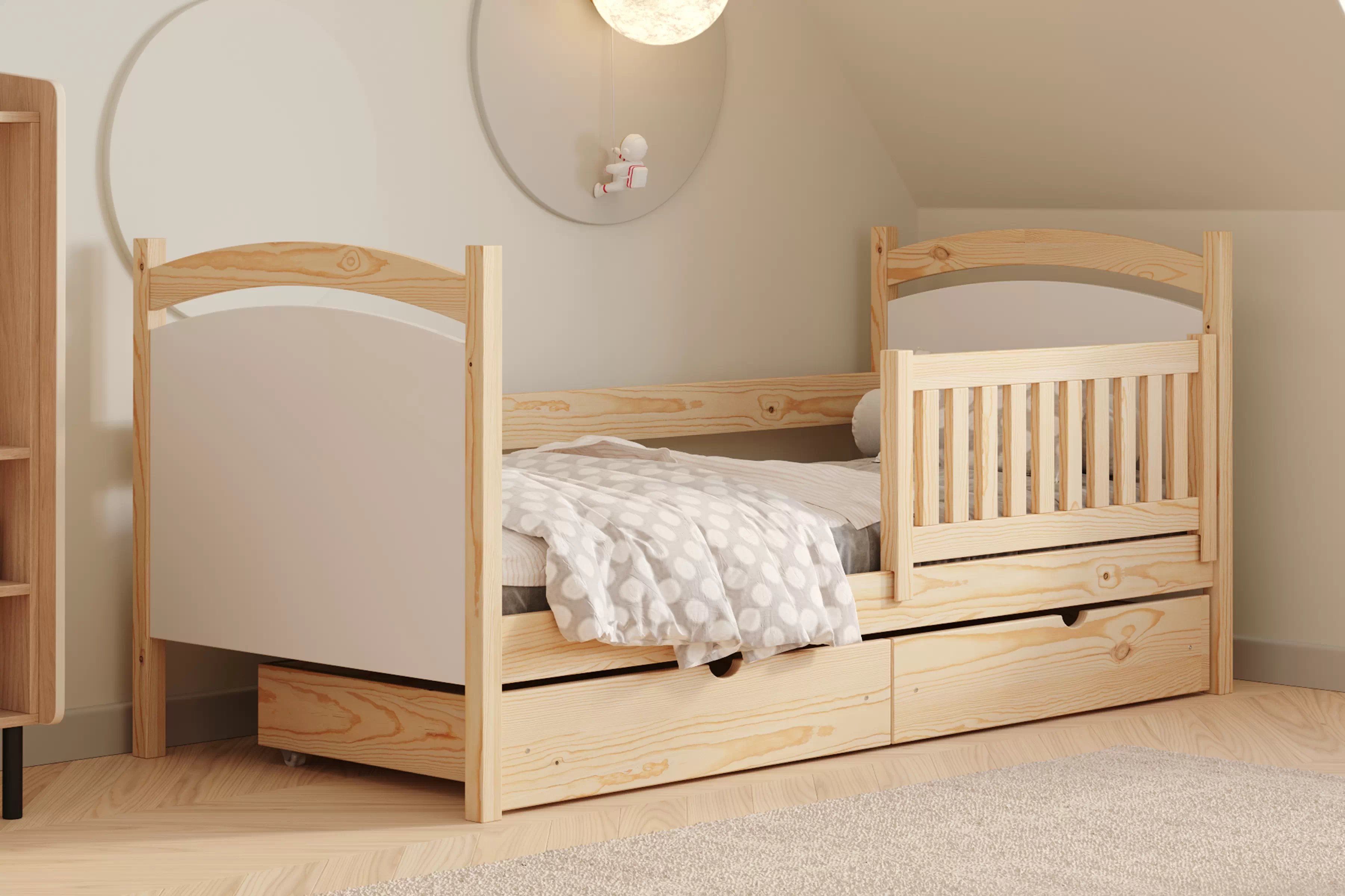 Detská posteľ s tabuľou Amely - Farba Borovica, rozmer 80x160 Posteľ dzieciece Amely 80x160 z tablica suchoscieralna - Borovica