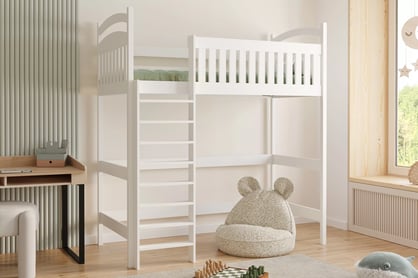 Vyvýšená detská posteľ Amely ZP 006 - Farba Biely, rozmer 80x190 Posteľ dzieciece Amely 80x190 vyvýšená - Biely 