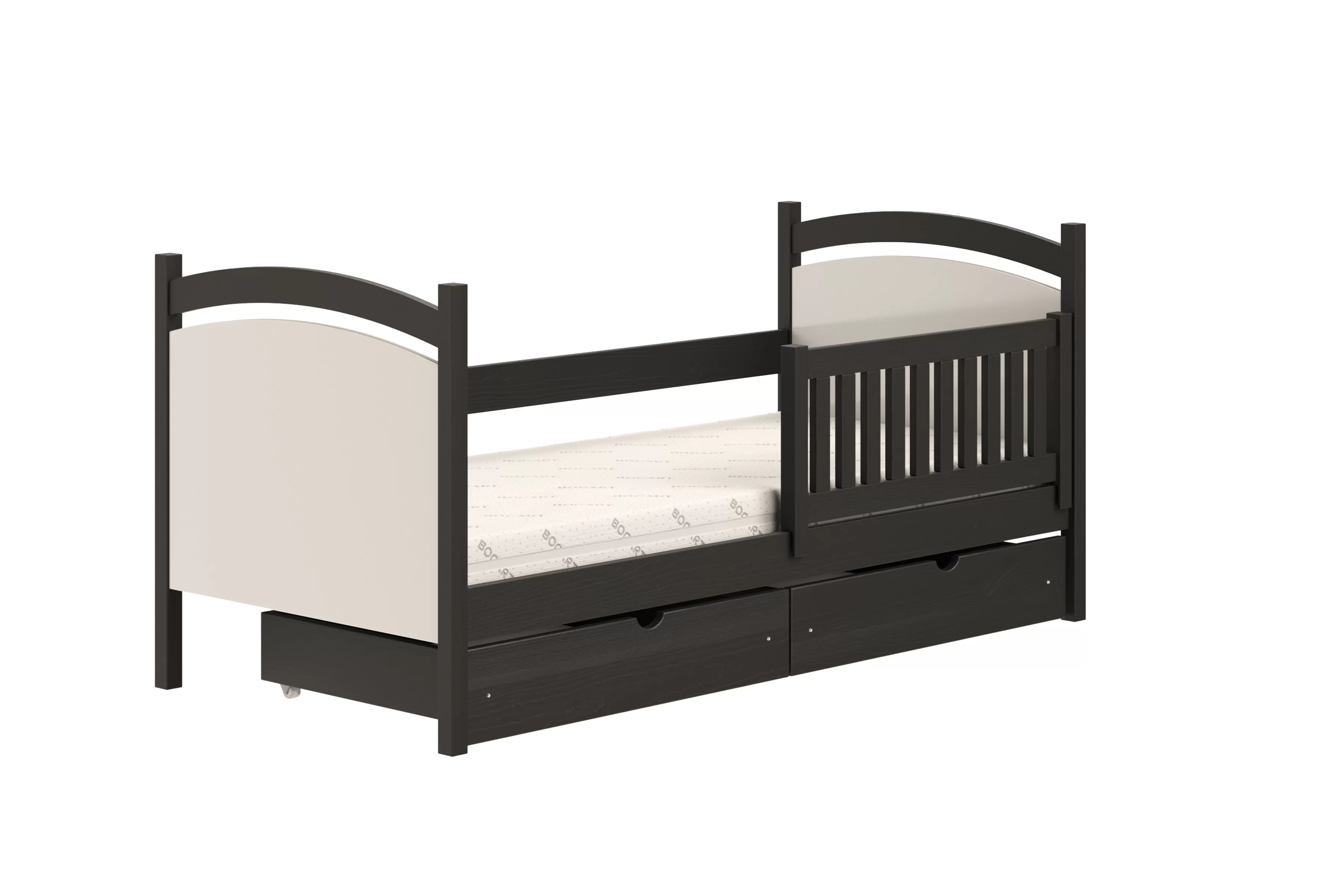 Dětská postel Amely s tabulí na fixy 80x190 cm - černá Postel dzieciece Amely 80x190 z tablica suchoscieralna - černá