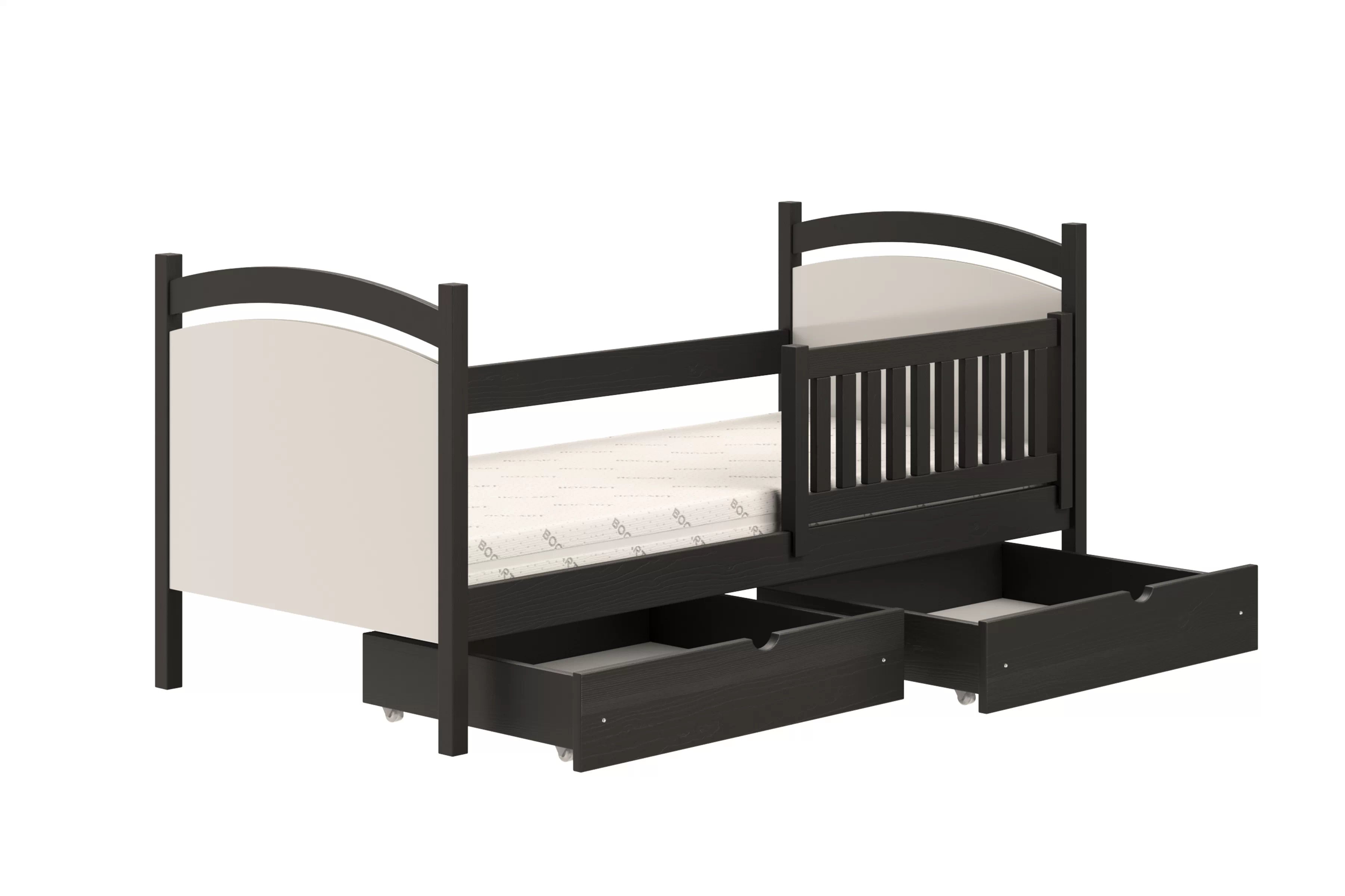 Dětská postel Amely s tabulí na fixy 80x200 cm - černá Postel dzieciece Amely 80x200 z tablica suchoscieralna - černá