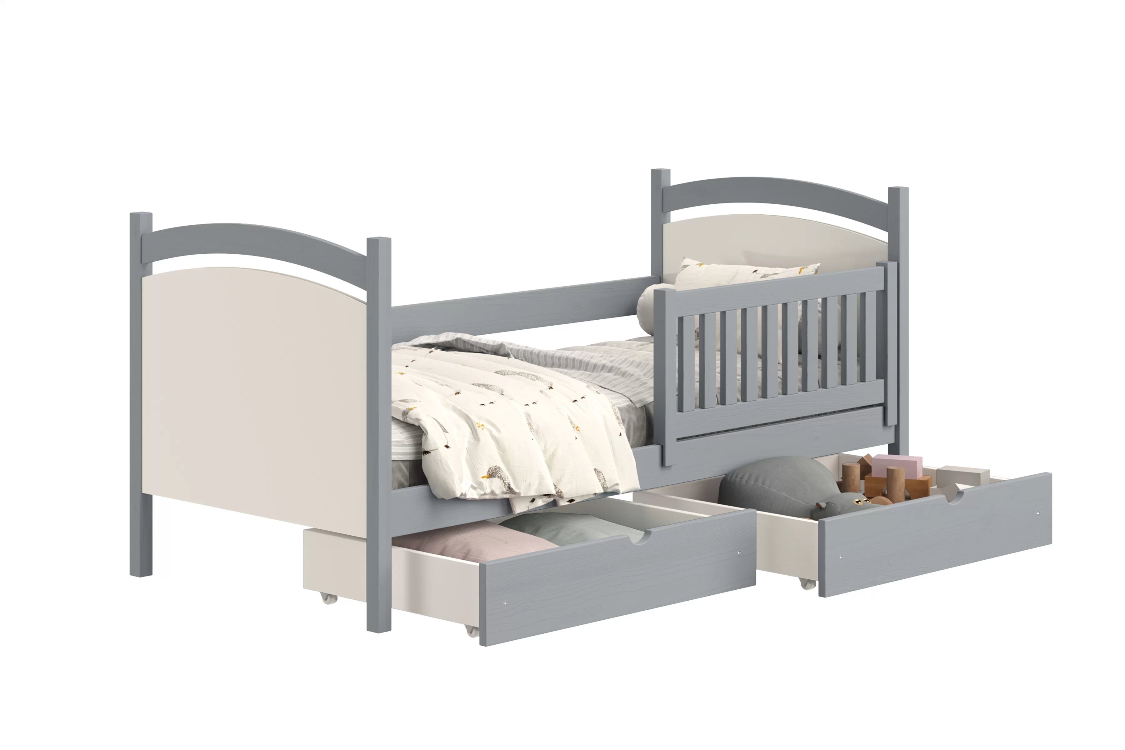 Dětská postel Amely s tabulí na fixy 90x180 cm - šedá Postel dzieciece Amely 90x180 z tablica suchoscieralna - šedá