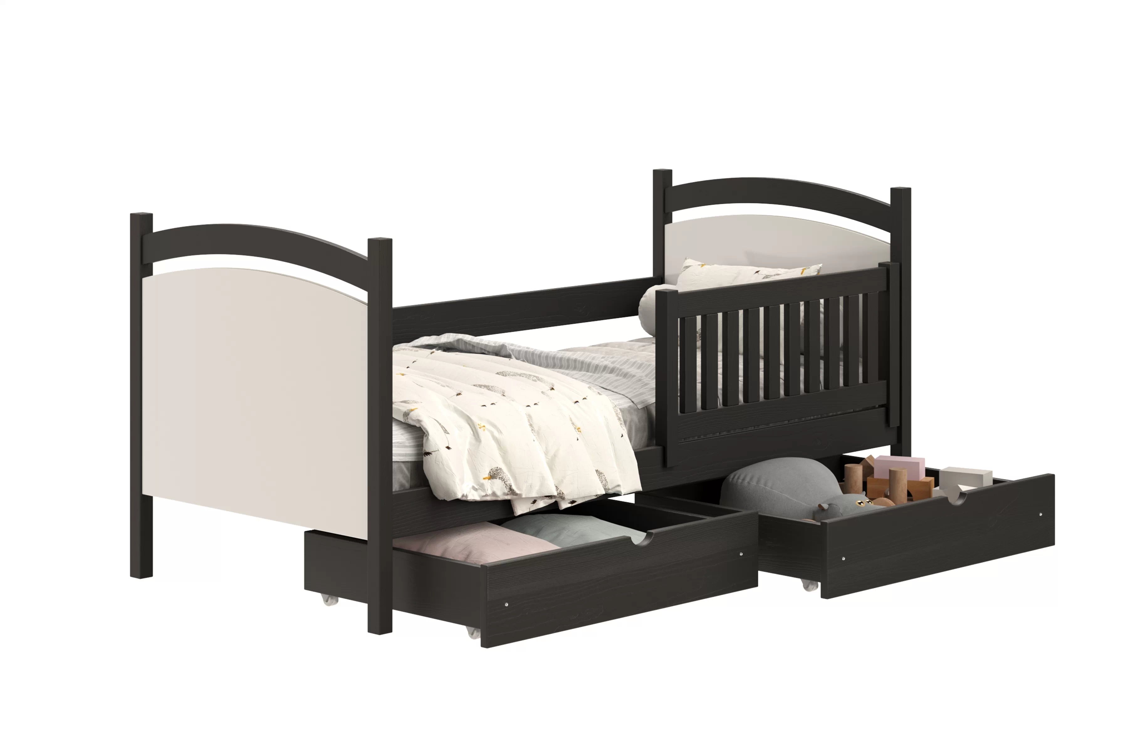 Dětská postel Amely s tabulí na fixy 90x190 cm - černá Postel dzieciece Amely 90x190 z tablica suchoscieralna - černá