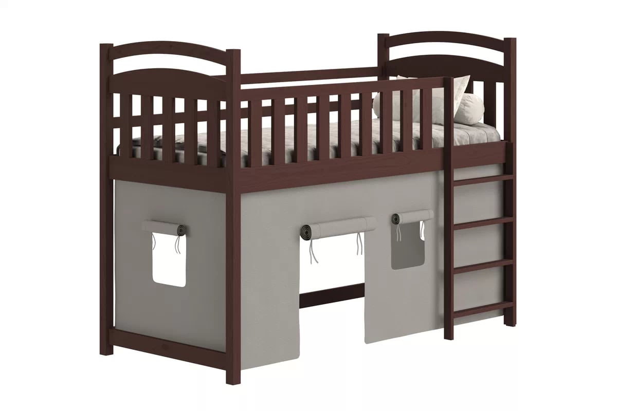 Vyvýšená detská posteľ Felixio - hnedý, 90x200 Posteľ dzieciece vyvýšená Felixio - 90x200 / Hnedý