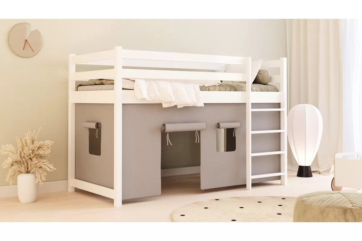 Dětská vyvýšená postel Kubi 80x180 - bílá Postel dzieciece vyvýšená postel Kubi - 80x180 / bílá