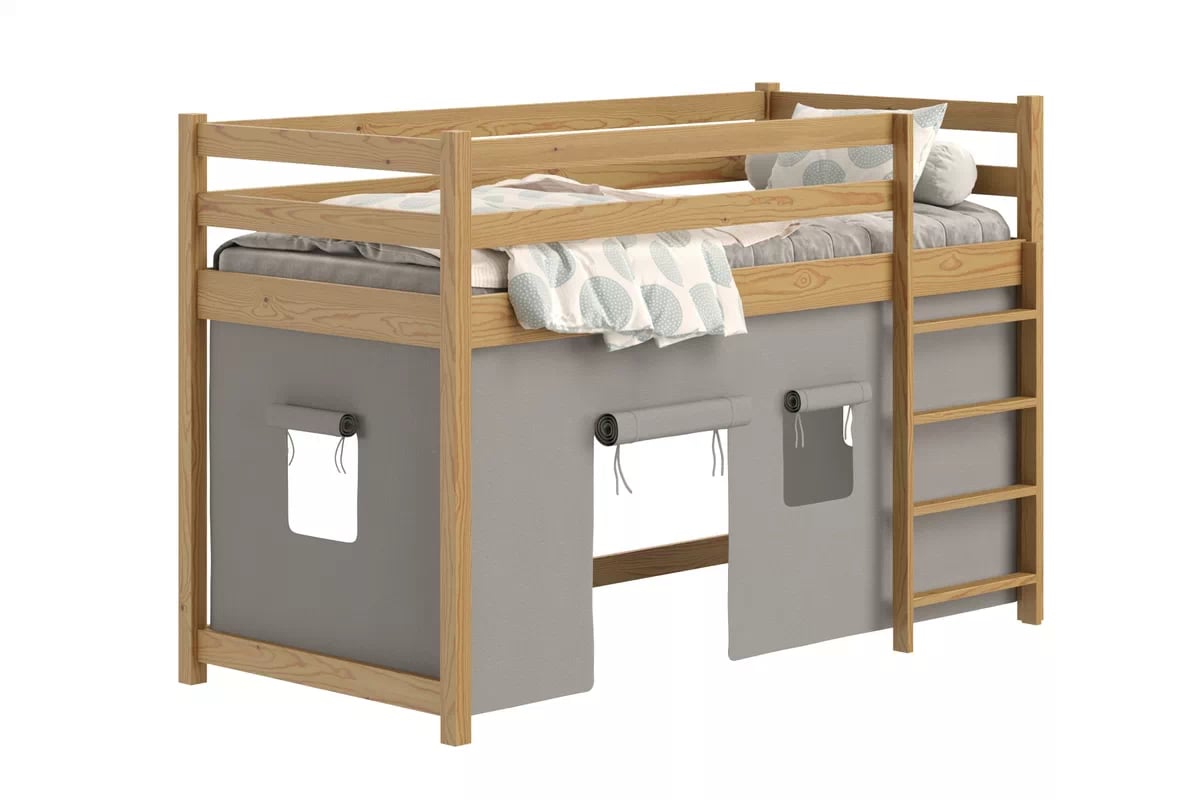 Dětská vyvýšená postel Kubi 90x200 - dub Postel dzieciece vyvýšená postel Kubi - 90x200 / dub