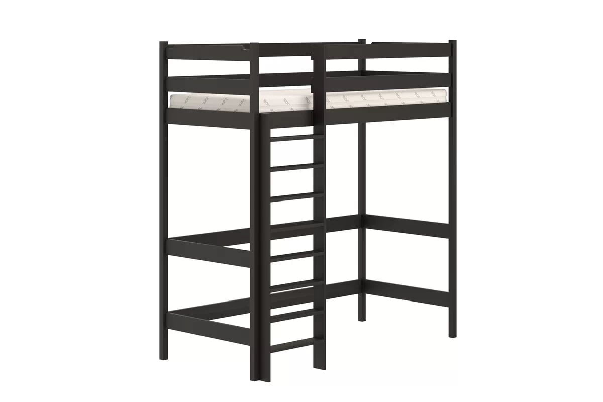 Dětská vyvýšená postel Samio - 80x160 / černá Postel dzieciece vyvýšená postel Samio z drabinka - 80x160 / černá