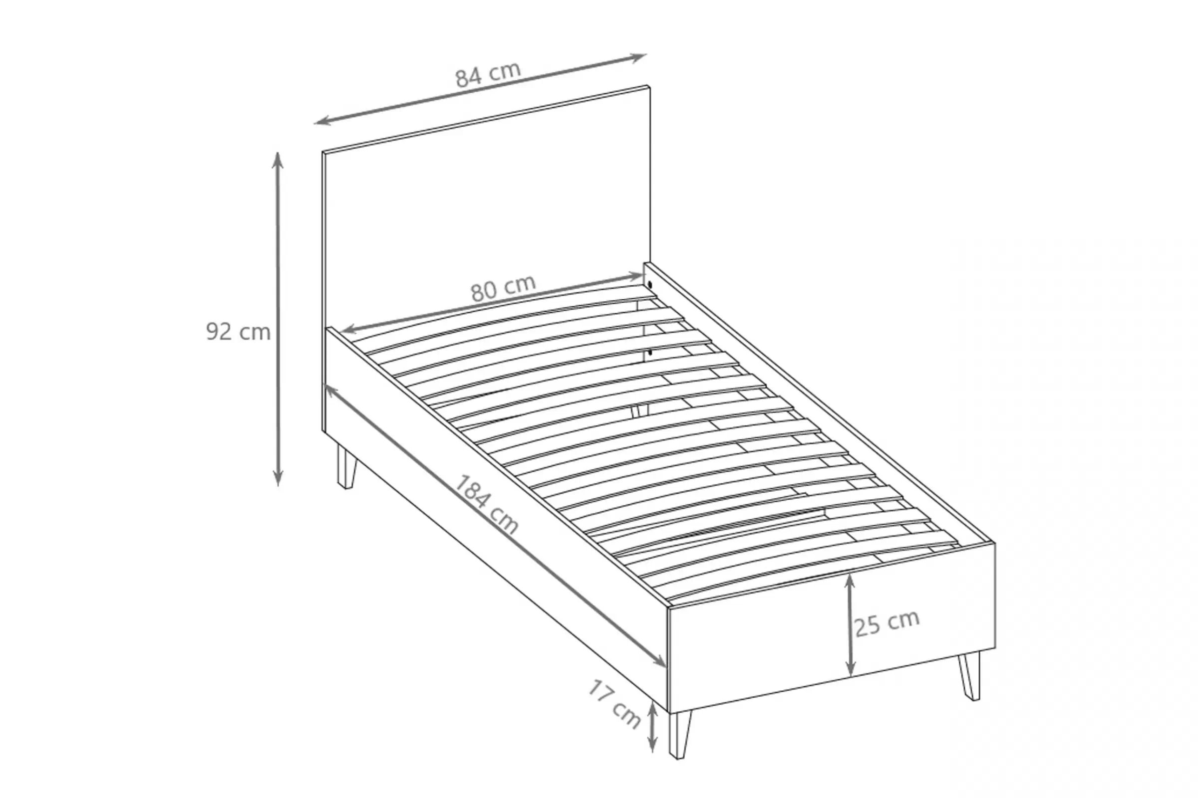 Detská posteľ Balio 80x180 cm - sivá Posteľ dzieciece Balio 80x180 cm - šedý