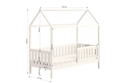 Detská posteľ domčeková Nemos 80x160 cm - biela Posteľ dzieciece domek prízemná Nemos - 80x160 / Biely