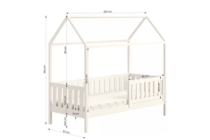 Detská posteľ domčeková Nemos 80x200 cm - biela Posteľ dzieciece domek prízemná Nemos - 80x200 / Biely