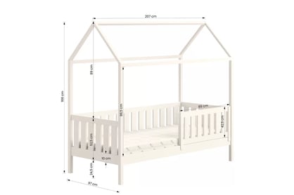 Přízemní postel domeček Nemos 90x200 cm - černá Postel dzieciece domeček přízemní Nemos - 90x200 / černá