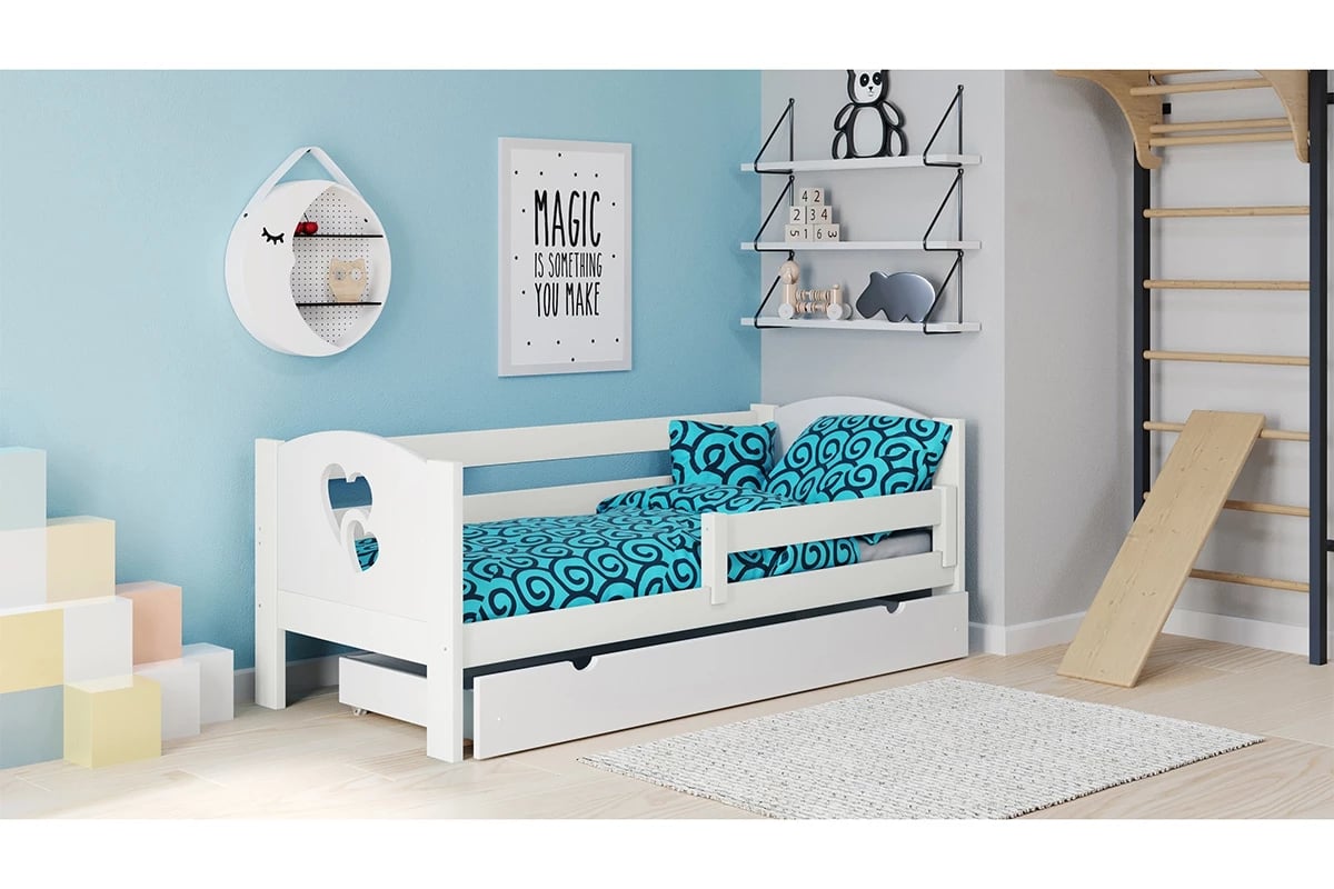 Detská posteľ Denis III srdcia biely Detská posteľ