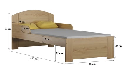 Moderná detská drevená posteľ Fibi II Posteľ detská Fibi II 190x80