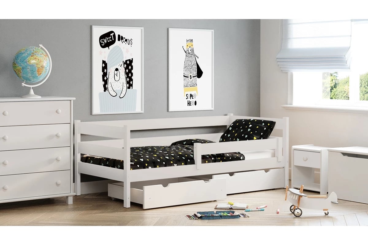 Drevená detská posteľ Ola II biely Posteľ drevená