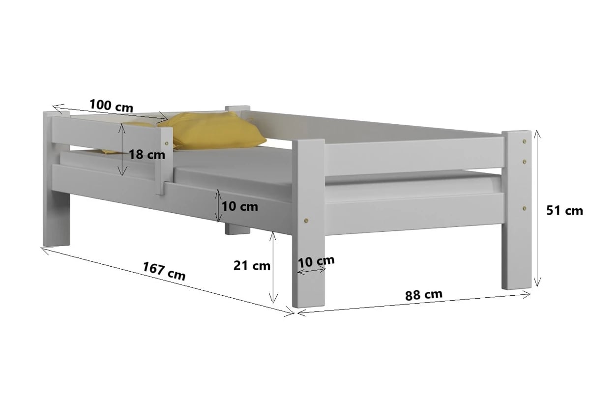 Drevená detská postieľka Tymek Rozmery postele 160x80