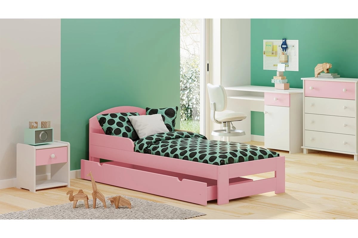Drevená detská posteľ Wiki II rozowe drevená posteľ