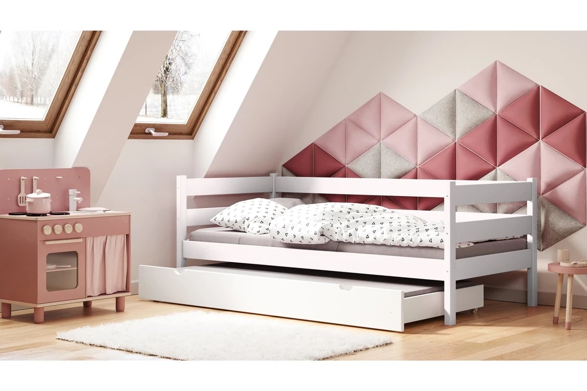 Dřevěná dětská výsuvná postel Ola II postel z čelem