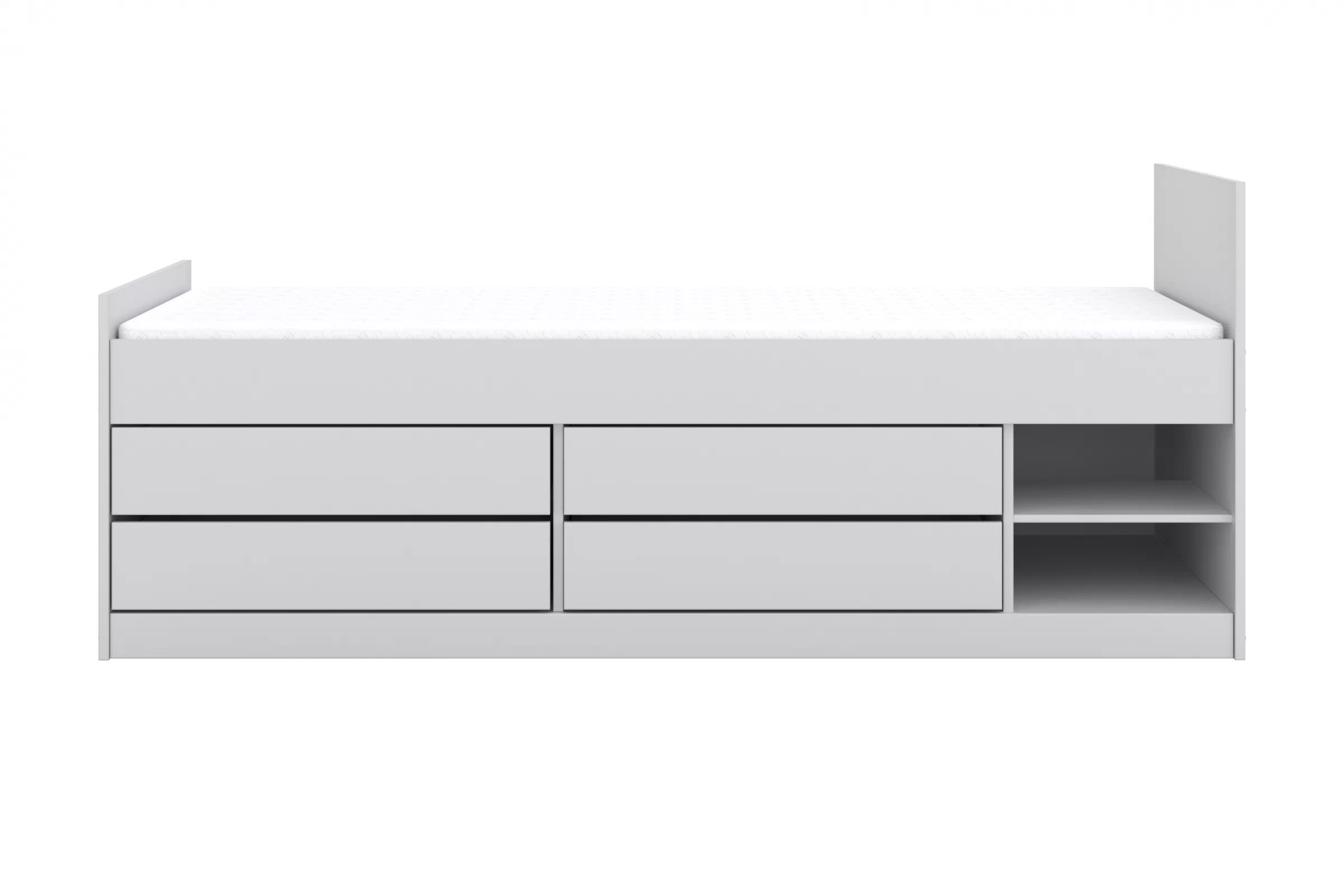 Dětská postel Gerio 90x200 cm se zásuvkami - bílá Postel dzieciece Gerio 85x200 cm se zásuvkami - bílá