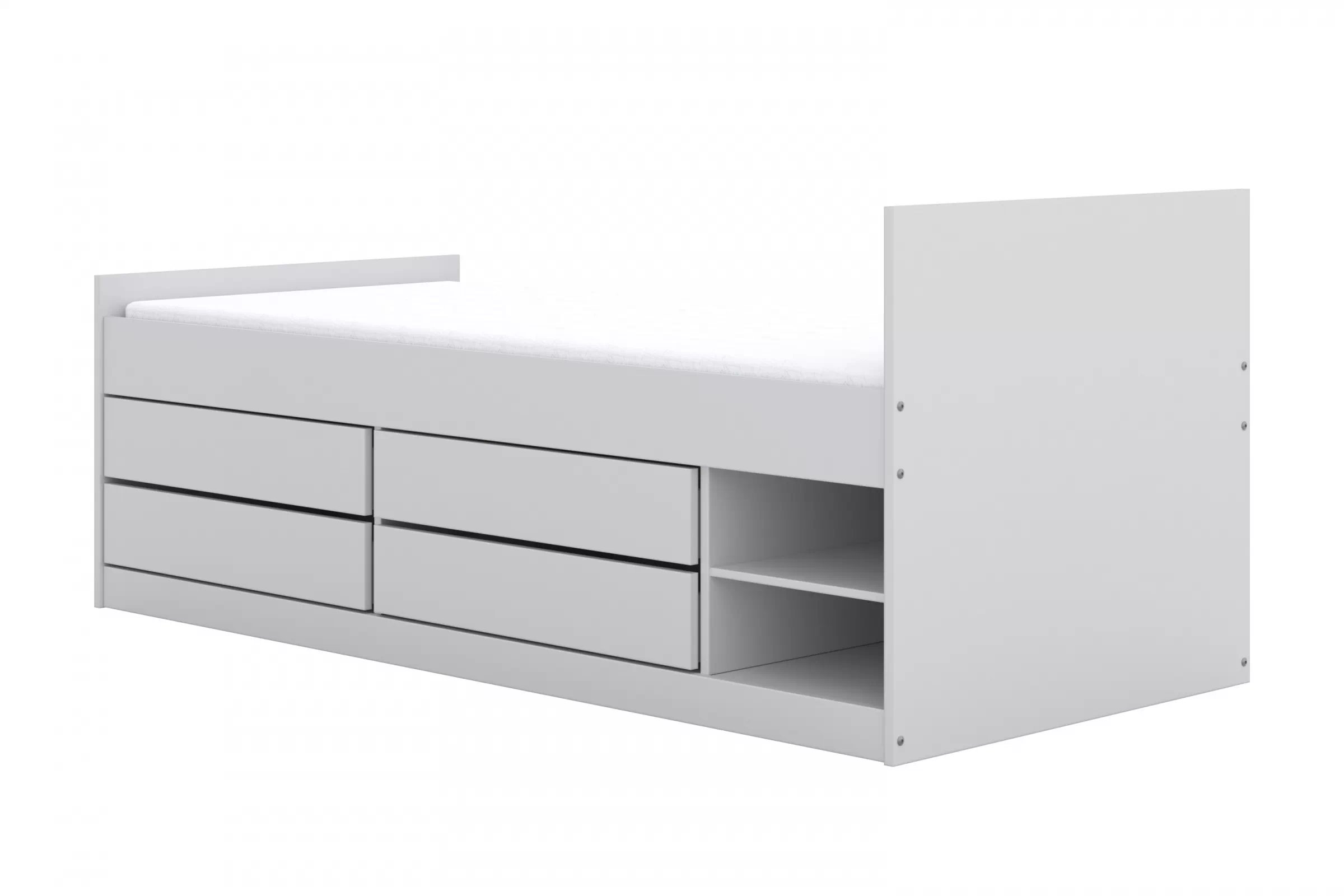 Dětská postel Gerio 90x200 cm se zásuvkami - bílá Postel dzieciece Gerio 85x200 cm se zásuvkami - bílá