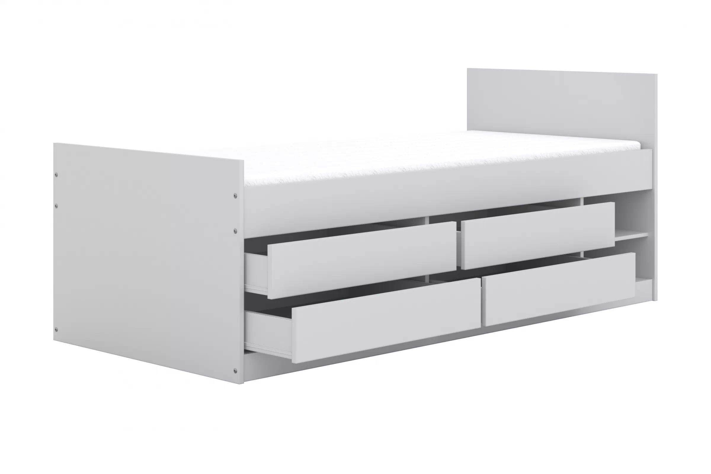 Dětská postel Gerio 90x200 cm se zásuvkami - bílá Postel dzieciece Gerio 85x200 cm se zásuvkami - bílá