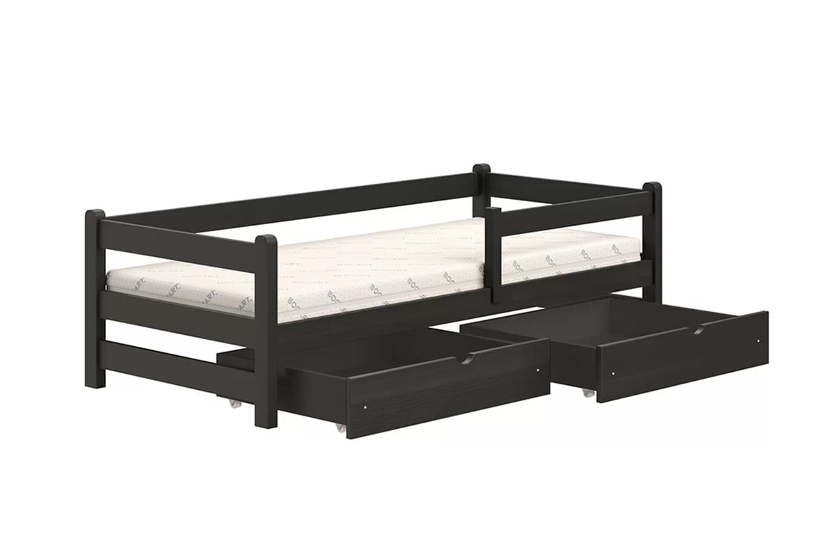 Detská posteľ Alis - čierny, 70x140 Posteľ dzieciece prízemná Alis - 70x140 / Čierny