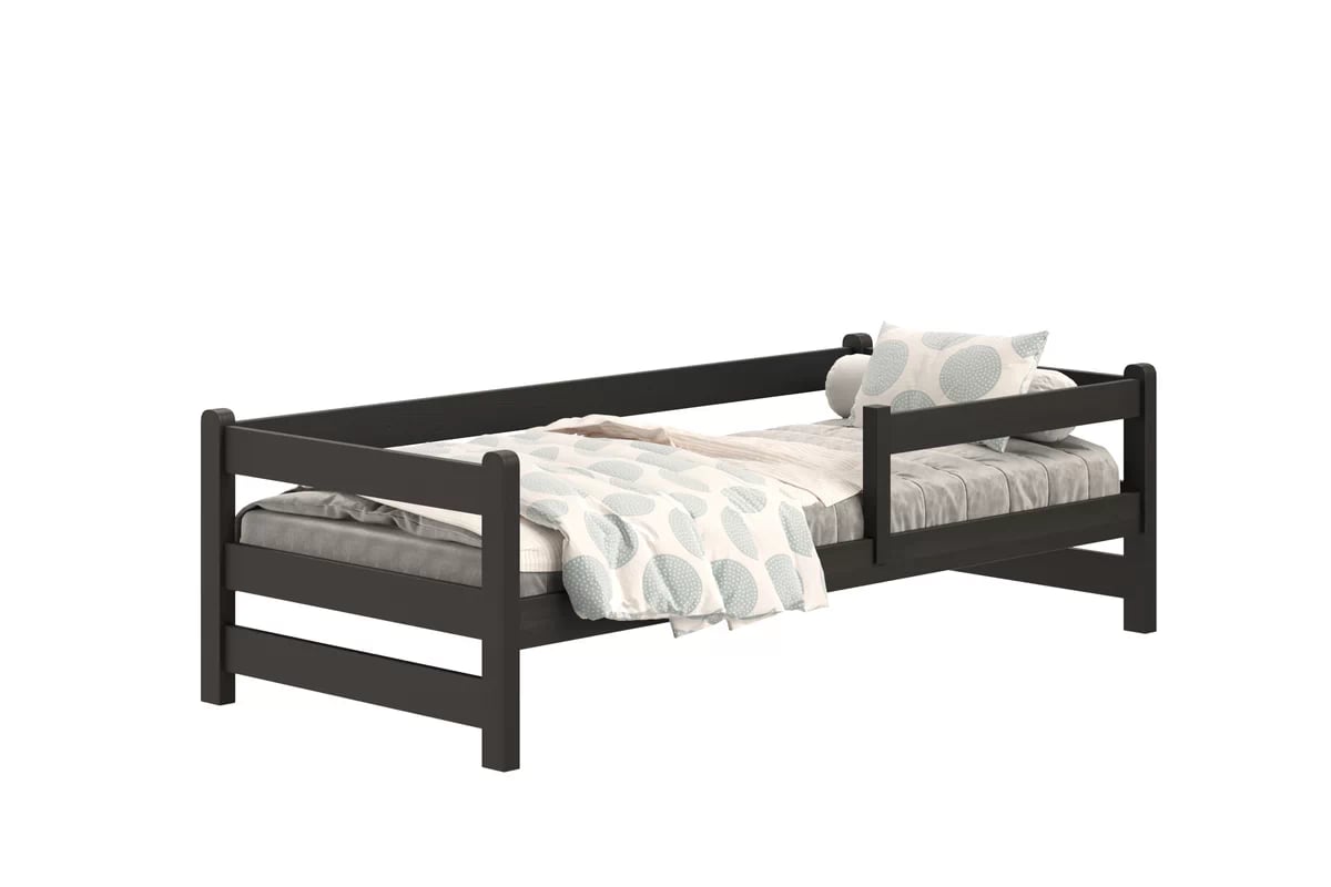 Detská posteľ Alis so zásuvkami - 90x190 cm - čierna Posteľ dzieciece prízemná Alis - 90x190 / Čierny