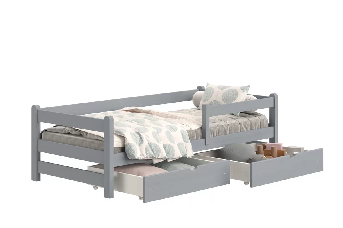 Detská posteľ Alis so zásuvkami - 90x180 cm - šedá Posteľ dzieciece prízemná Alis - 90x180 / šedý
