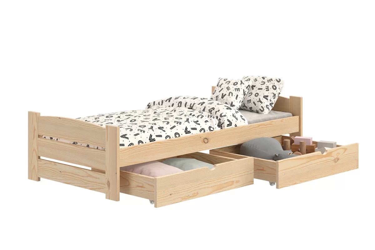 Dětská postel Sandio 80x160 cm se zásuvkami - borovice Postel dzieciece přízemní Sandio se zásuvkami - 80x160 / borovice