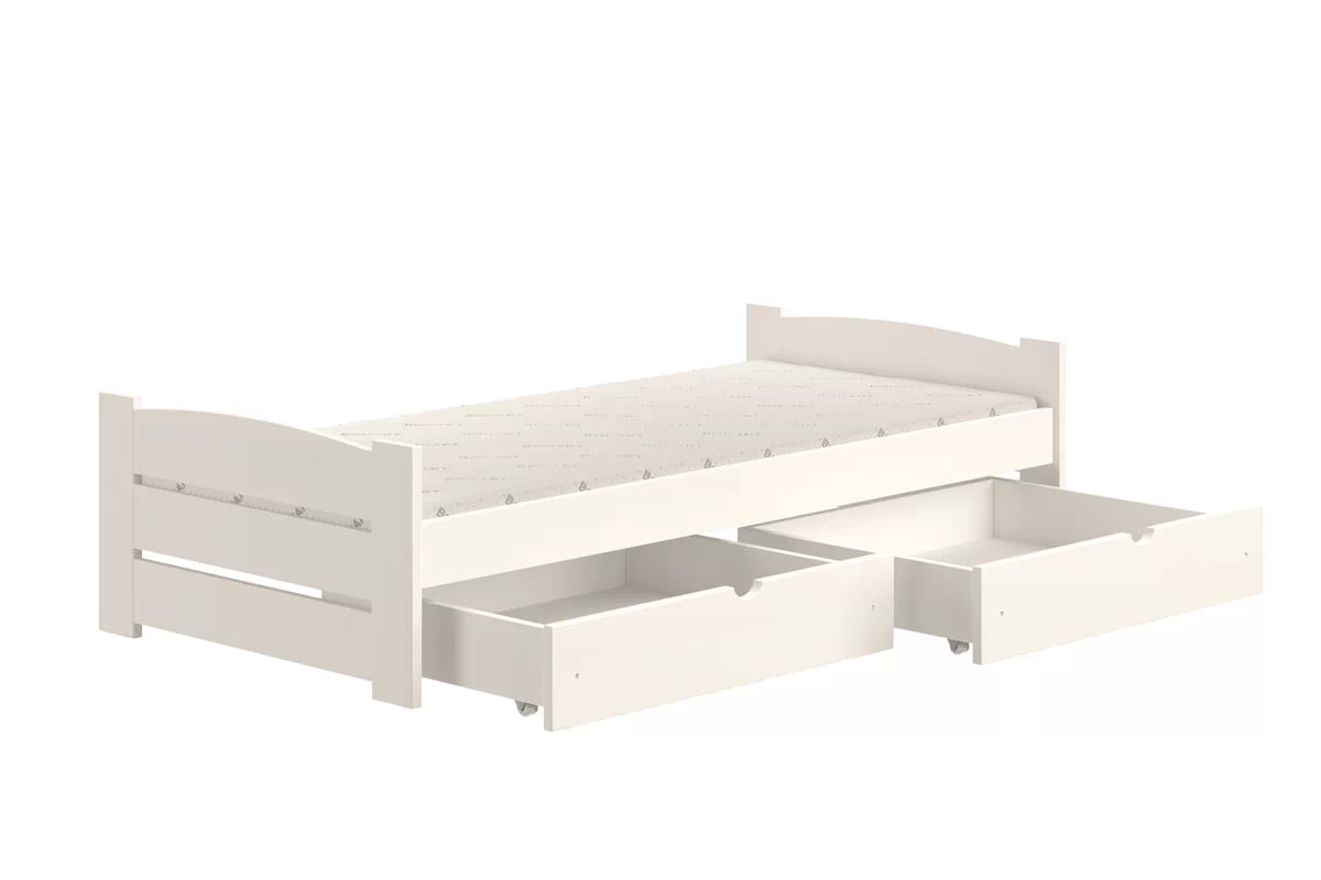 Dětská postel Sandio 80x200 cm se zásuvkami - bílá Postel dzieciece přízemní Sandio se zásuvkami - 80x200 / bílá