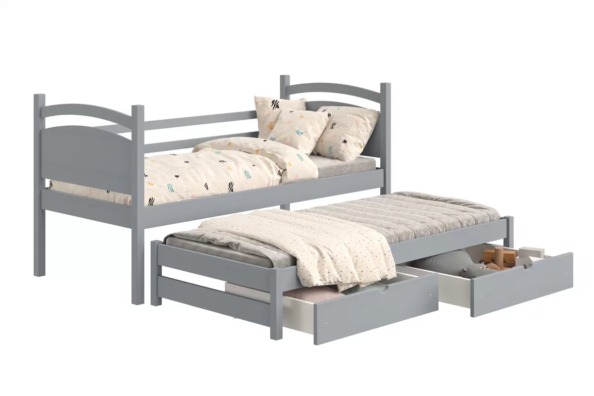 Výsuvná dětská postel Pinoki 80x180 cm - šedá Postel dzieciece přízemní výsuvná Pinoki - 80x180 / šedá