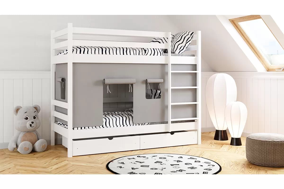 Patrová dětská postel Kubi 90x200 cm - bílá Postel dzieciece patrová  Kubi - 90x200 / bílá