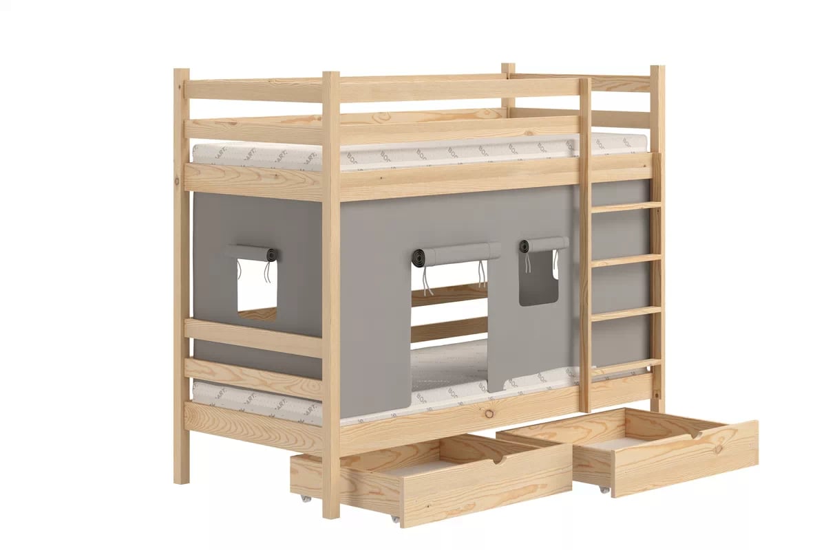 Patrová dětská postel Kubi 90x200 cm - borovice Postel dzieciece patrová  Kubi - 90x200 / borovice
