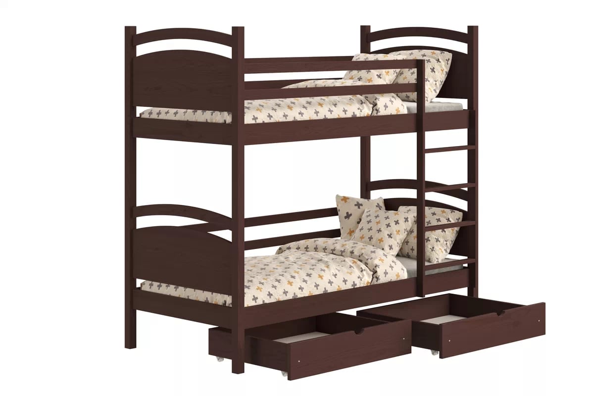 Poschodová posteľ Pinoki - hnedý, 70x140 Posteľ dzieciece poschodová Pinoki - 70x140 / Hnedý