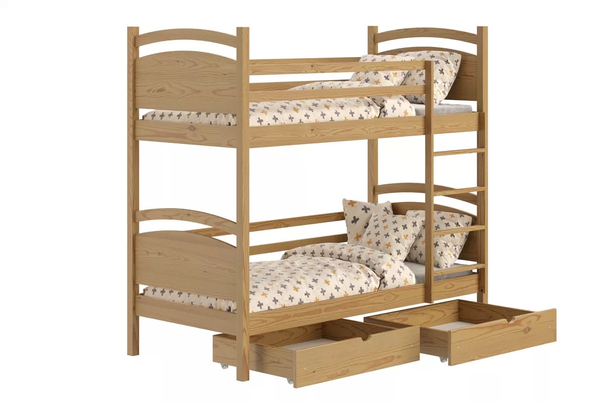 Poschodová posteľ Pinoki - dub, 70x140 Posteľ dzieciece poschodová Pinoki - 70x140 / Dub