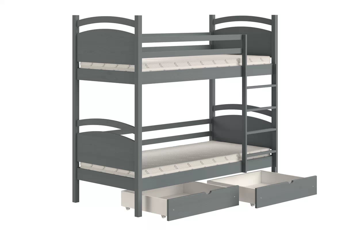 Patrová postel Pinoki 70x140 cm - grafit Postel dzieciece patrová  Pinoki - 70x140 / grafit