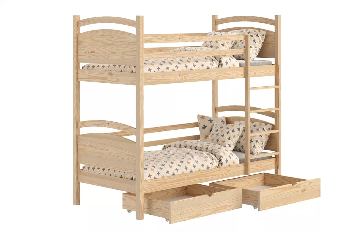 Poschodová posteľ Pinoki - borovica, 70x140 Posteľ dzieciece poschodová Pinoki - 70x140 / Borovica
