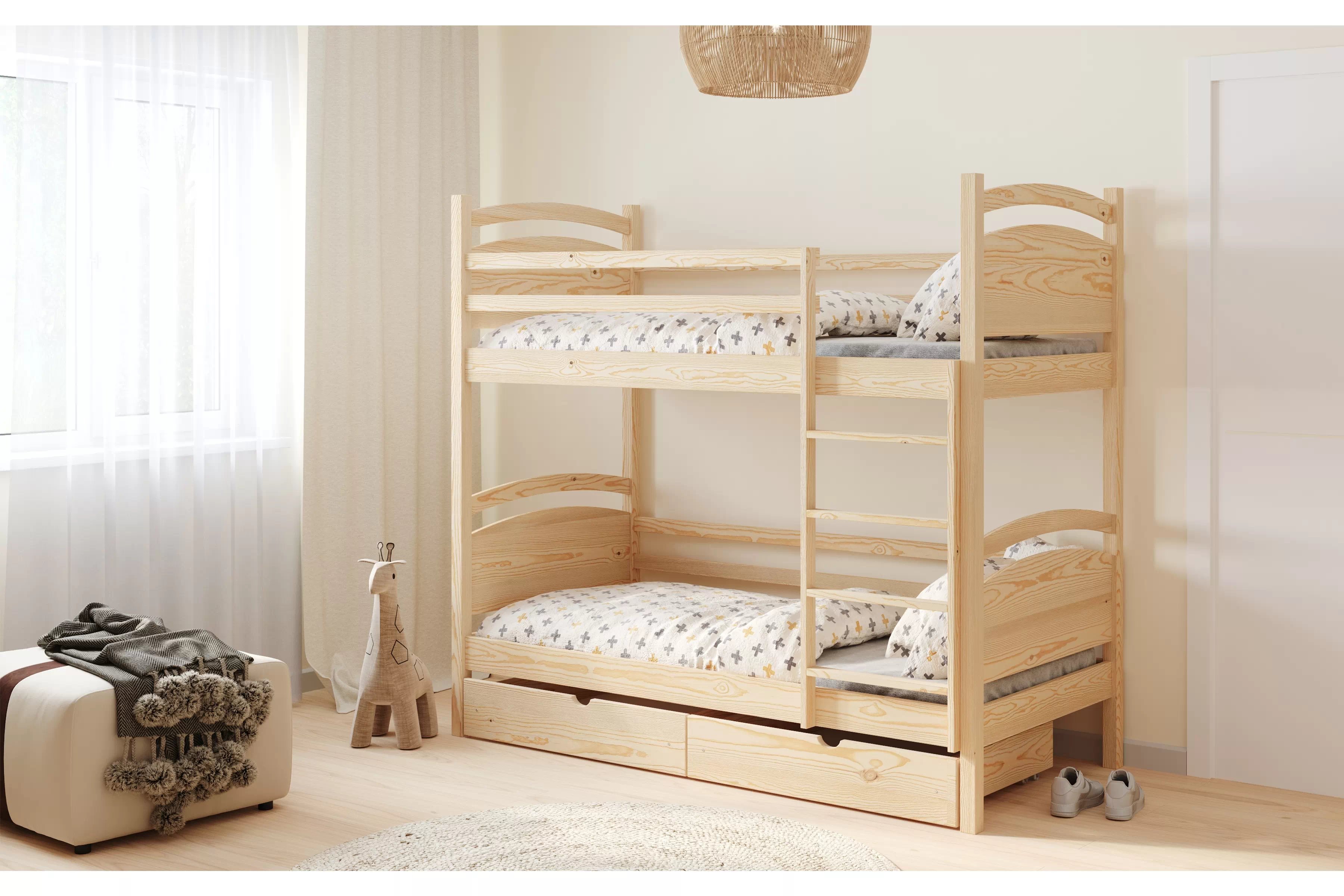 Poschodová posteľ Pinoki - borovica, 70x140 Posteľ dzieciece poschodová Pinoki - 70x140 / Borovica