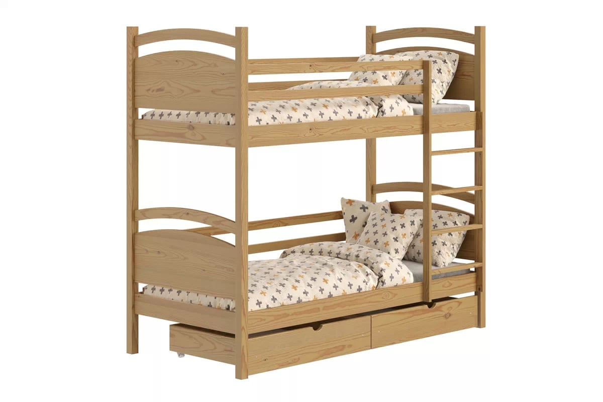 Poschodová posteľ Pinoki - dub, 80x180 Posteľ dzieciece poschodová Pinoki - 80x180 / Dub