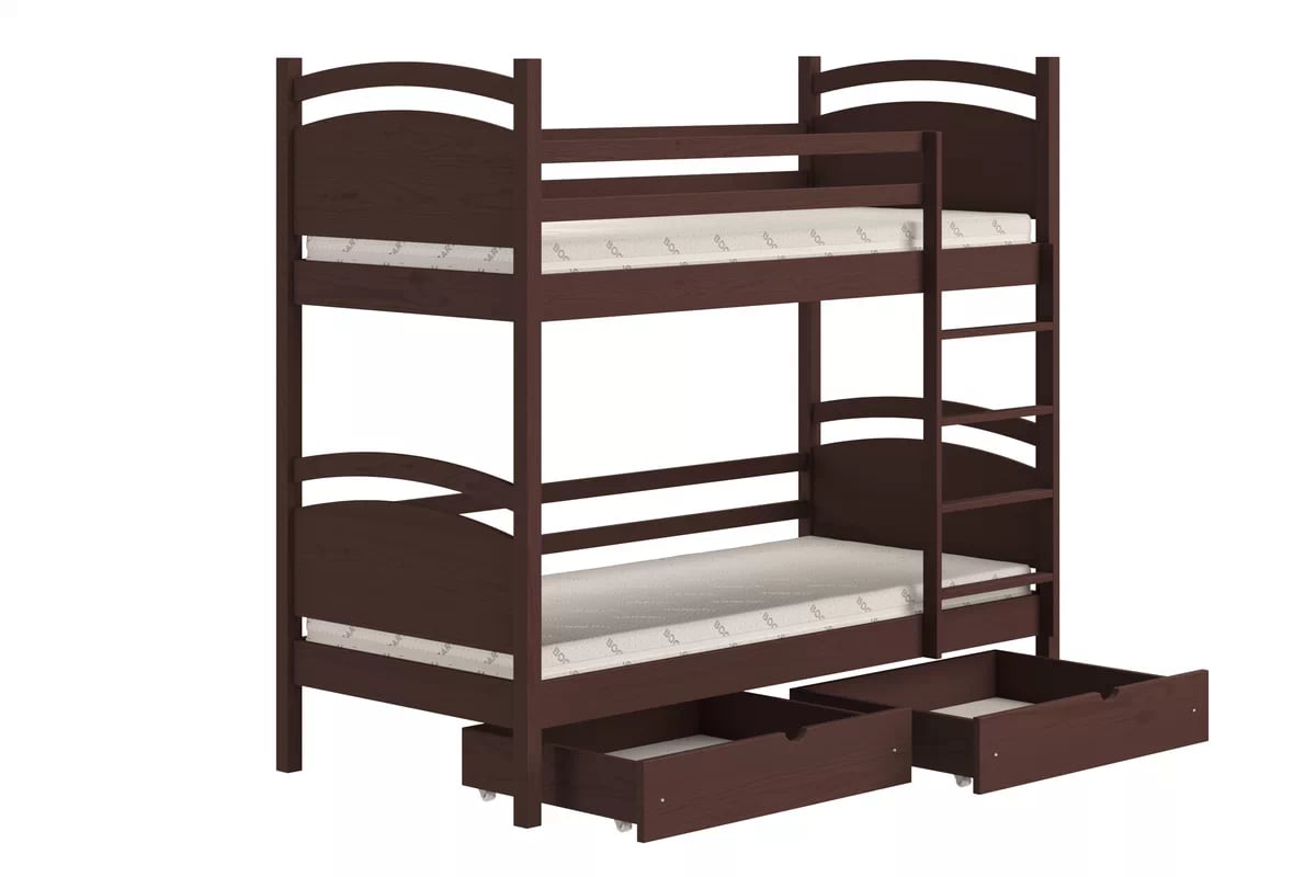 Poschodová posteľ Pinoki - hnedý, 80x190 Posteľ dzieciece poschodová Pinoki - 80x190 / Hnedý