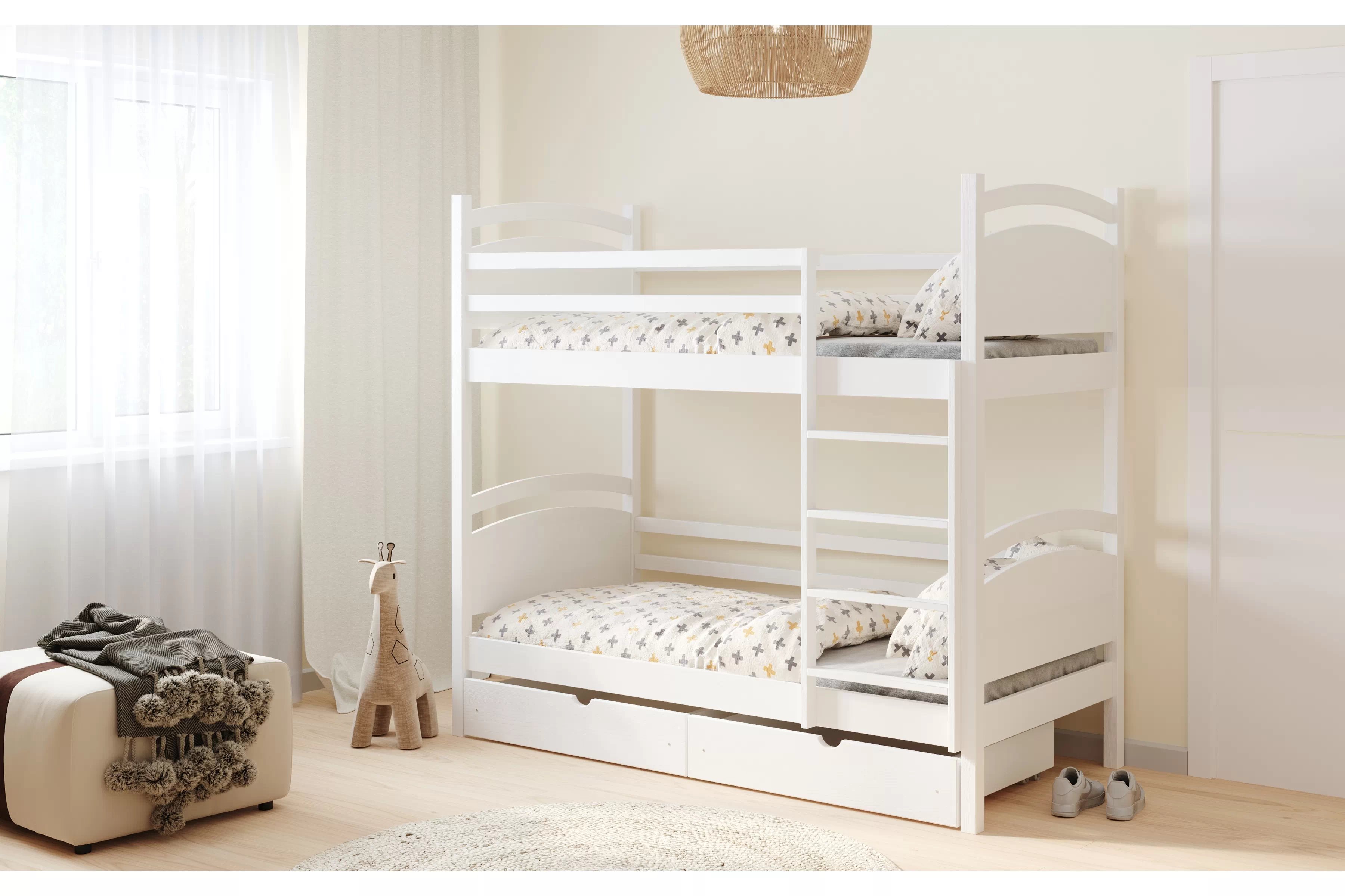 Poschodová posteľ Pinoki - biely, 80x200 Posteľ dzieciece poschodová Pinoki - 80x200 / Biely